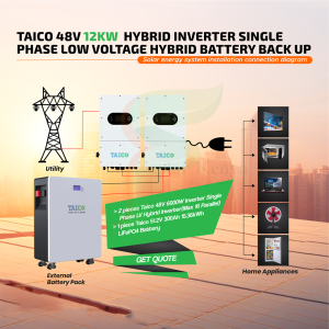 Taico 48V 12KW Hybrid Inverter Single Phase Low Voltage Hybrid Battery Backup